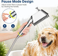 3 Mode Dog Shower Attachment with Pause Mode, Dog shower Sprayer with 100 Inches Hose, Metal Diverter, Adhesive Holder, 