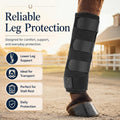 Abbylike L-14 Padded Horse Leg Wraps, Nylon Standing Wraps, Black