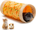 Rabbit Hideout Tunnel, Soft Fleece Foldable Bunny Tube Nest Indoor