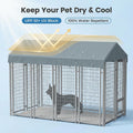Dog Kennel Cover Replaceable Top Cover 10' x 5' Gray（Top Cover Only）
