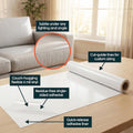 FixZilla Anti Cat Scratch Furniture Protector for Couches, One Sided Adhesive, 12.4" x 160" Soft Flexible Couch Protector from Cat Claws, No Twist Pins Needed, Hugs Corners, Curves, Includes Squeegee