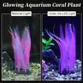 Aquarium Glowing Kelp Plant, Soft Silicone Glowing Decorations Pink 2pcs