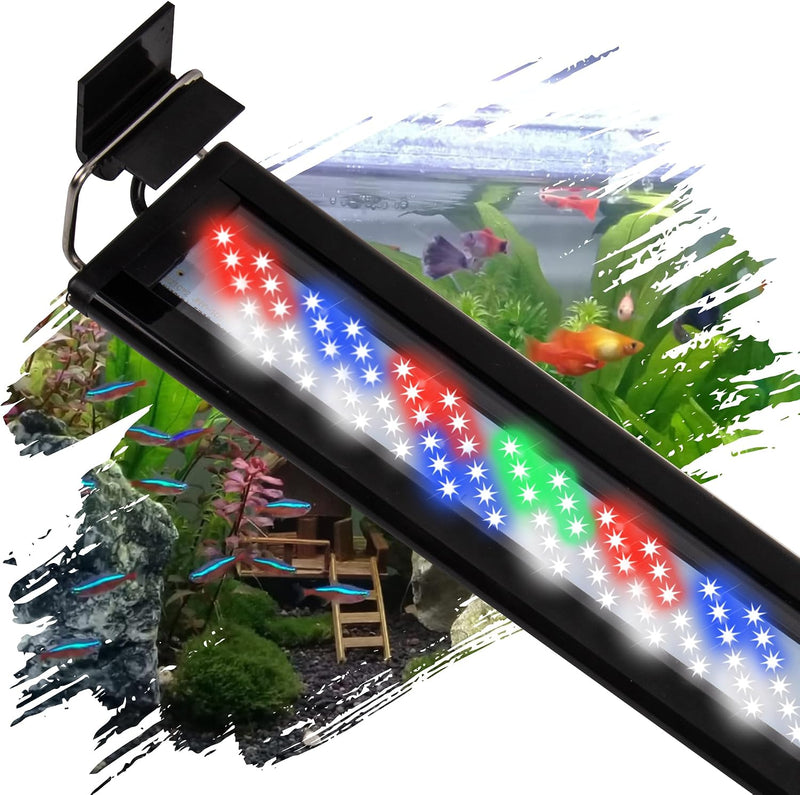 Led Aquarium Light, Full Spectrum Fish Tank Lights, 55/75 Gallon Freshwater Fishtank Hood Lighting for Grow Fish, Plants