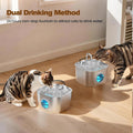 74oz Stainless Steel Cat Water Fountain with 8 Filters + 5 Sponges