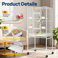 VIVOHOME 54 Inch Wrought Iron Large Bird Cage with Rolling Stand