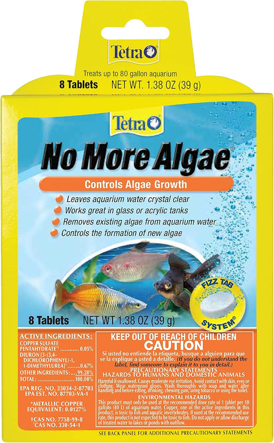 Tetra No More Algae Tablets for Aquariums, 8 Count