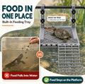 Upgraded Hanging Turtle Basking Platform with Ramp & Built-in Feeding Tray