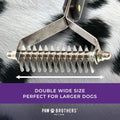 RYAN'S PET SUPPLIES Paw Brothers 13-Blade Coarse Double Wide Dematting Undercoat Rake for Dogs and Cats, Professional Gr