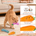 ETEKYER Catnip Cat Toys, 5 Pack, Plush Catnip Toys for Indoor Cats Kitty, Interactive Cat Nip Kitten Kicker Chew Safe Teeth Cleaning Toys, Fun Carrot Vegetable Shape