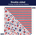 4th of July Dog Bandana Reversible 2 Pack Small, Red White and Blue Dog Paw Star Patriotic Dogs Bandanas Set Adjustable Triangle Holiday Scarves for Memorial Day Small Medium Boy Girl Dogs