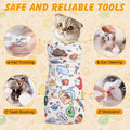 ondware 27.6In Self-Adhesive Cat Grooming Wrap, Anti-Escape Cat Restraint for Nail Clipping, Cat Swaddle Wrapping Cloth for Pet Cleaning & Beauty, for Cats up to 15lbs, Cat Gifts