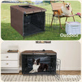 DONORO Dog Crate Cover, Waterproof Pet Kennel Cover 600D Heavy Duty Dog Cage Cover Universal Fit for Most Wire Pet Crates (Brown, 36.0" L x 23.0" W x 25.0" H)