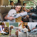 BICYSTAR Collapsible Water Bottle for Dogs, Foldable Leak-Resistant w/Drain-Back, Pet Travel Bowl, 18.6oz for Walks, Hik
