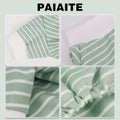 Paiaite Green Striped Dog Pajamas: 4-Legged Cotton Stretchable Jumpsuit Pjs - Lightweight Cozy Puppy Onesie Clothes, Comfortable Pet Sleepwear for Hair Shedding Coverage XS