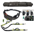 TAKSIN The Ultimate Hands Free Two Dogs Double Leash System for Walking Running Hiking Training, Reflective Bungee Leash, Treat Holder, Poop Bag Dispenser Small Medium Large Dogs (Grey Deluxe Pack)