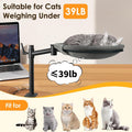Crazydeer Cat Desk Bed, 360° Rotating & Height Adjustable Desk Cat Nest, Elevated Breathable Cats Bed for Desk with Removable Washable Cover for Indoor Kitten Cats-Maximum Hold Up to 40lb