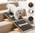 Dog Ramp for Stairs,2 Pack Adjustable Foldable Wooden Pet Steps Senior Dogs