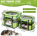 Portable Cat Playpen with Separate Areas, Foldable Indoor Outdoor Cat Enclosure, Portable Pet Tent for Kittens and Small Animals, Collapsible Tent Kennel Cage House with Tent Pegs and Carry Bag