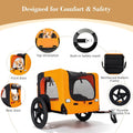 Yafylly Dog Bike Trailer for Small to Medium Dogs, Foldable Pet Carrier for Dogs with 16 Inch Wheels, Universal Hitch, B