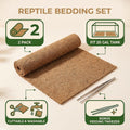 Reptile Carpet 30"x12" 2 PCS Coconut Fiber Mat for 20 Gallon Reptile Tank,Tortoise Habitat Bedding Liner for Snake,Turtl
