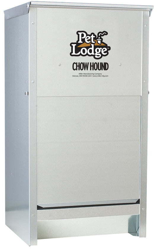 Pet Lodge® Automatic Dog Feeder | Chow Hound Outdoor Pet Feeder | Tough Galvanized Steel | Made in USA (25 lb)