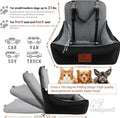 Small Dog Car Seat & Travel Bed:Keep Your Pup Safe,Comfortable and Secure on Every Journey.Features 2 Safety Harnesses,R