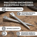 250 Horseshoe Nails, E3 Stainless Steel Horse Hoof Nails