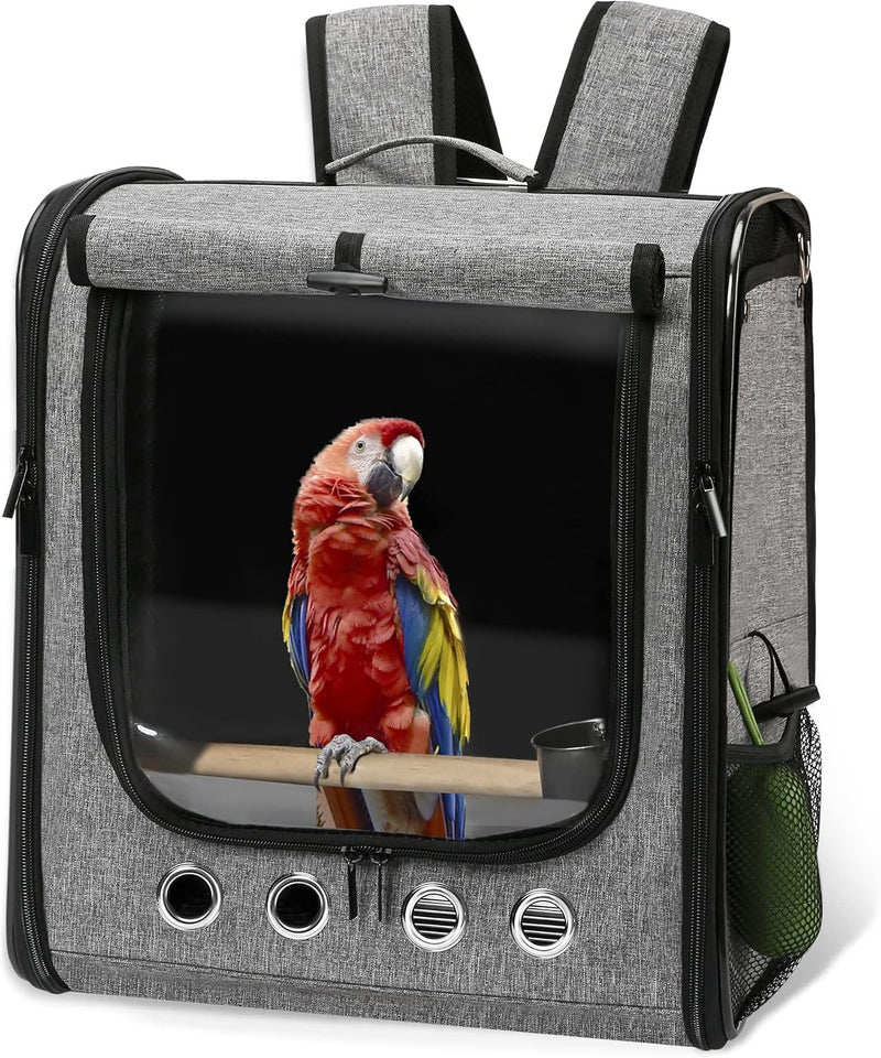 Large Bird Carrier Bag with Stand, Lightweight Backpack for Parrot, Portable Cockatiel Travel Cage with Accessories, Pet
