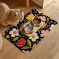 HOMETITUTE Pet Food Mat Floral Print Bowl Placemat 20 x 12 Inch