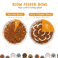 2 Set Raised Slow Feeder Cat Bowl with Stand Ceramic