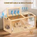 Hamster Cage Chewproof, 40" Large Hamster Enclosure Habitat, Wooden Guinea Pig Cage for Dwarf Hamsters, Dual Openable To