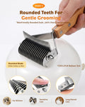 CHILLPLN Cat Brush for Long Haired Cats - Double Sided Dematting Undercoat Rake for Persian, Ragdoll, Maine Coon - Professional Grooming Tool to Remove Mats, Tangles & Shedding - Skin-Safe Teeth