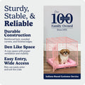 MidWest Homes for Pets 24-Inch Pink Fashion iCrate for Small Breeds, 12-20 lbs, Single Door Folding Dog Crate with Divider Panel, Leak-Proof Tray & Secure Latch, Portable, Durable & Easy to Assemble