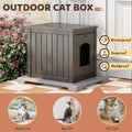Outdoor Cat House Weatherproof, Resin Durable Cat House Condos for Outdoor & Indoor Cats Easy to Clean & Assemble Cat Sh