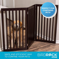 INTERNET'S BEST Dog Gate Indoor Freestanding Pet Barrier, Folding Wood Dog Fence, Extra Wide Doorway Puppy Gate, Indoor 