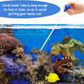 BOAO 2 Sets Aquarium Coral Feeder Pipette Long Syringe Feeding Tube Blue