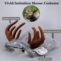 Onmygogo Funny Pet Reindeer Moose Costumes for Dog, Cute Furry Pet Wig for Halloween Christmas, Pet Clothing Accessories