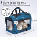 PetMasion Extra Large Cat Carrier for 2 Cats, Collapsible Soft Sided Pet XL Crate for Large Mudium Big Cat 20lbs+, Car Travel Portable Bag for Long Trips Ride 24"x16.5"x16.5"