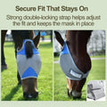 Horse Fly Mask Without Ears, UV Block Breathable Mesh (Blue, L)