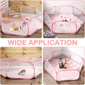 VitalCozy Guinea Pig Playpen with Mat Small Animal, Pink, Star