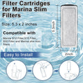 Pryitier 8 Pack Filter Cartridge for Marina Slim Filter S10/S15/S20, Replacement Fish Tank Cartridges with Ceramic for A