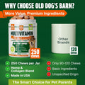 Dog Vitamins and Supplements 250 Chews - 26 in 1 Dog Multivitamin Soft Chews with Glucosamine, Chondroitin, Probiotics, Omega 3 - Hip & Joint, Skin & Coat, Immune Support - Chicken Flavor
