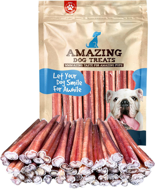 Amazing Dog Treats - 6 Inch Medium Size Bully Sticks (40 Count) - Bulk Bully Sticks for Dogs - No Hide Bully Stick Dog Bones
