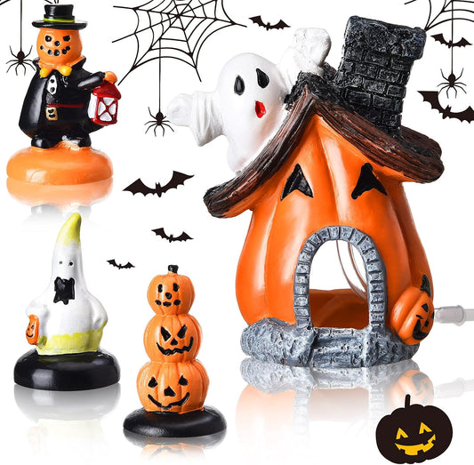 Blulu 4 Pcs Halloween Decorations for Fish Tank Miniature Figurines