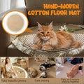 Xanadued Cotton Rope Area Rug for Cats, Cat Scratch Rug, Washable Boho Braided Circle Rug, Soft and Stylish Home Accen for Cat Lovers