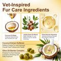 Pet Coat Care Oil, Coconut & Jojoba Infusion | Nourishing Serum to Reduce Stubborn Knots, UV Heat Shield; Anti-Static Lipid Repair for Dry Damaged Fur, Lick-Safe Treatment Dogs Cats, 1.69 fl. oz