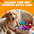 Get Well Soon Dog Gifts, Dog Care Package, Puppy Gift Basket with 3 Dog Treats and 4 Toys, Adorable Puppy Gift Basket, P