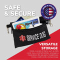 ActiveDogs Service Dog Bag with Zipper - 7" x 5" Clip-On Pouch with Embroidered Red Medical Alert Symbol for Easy Identification & Storage - Service Dog Accessory for Harness, Vest & More