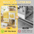 2 Tier DIY Indoor Cat Cage with Built-in Litter Box & Clear Window