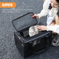 Pet Carrier with Wheels - Soft-Side Wheeled Cat Carrier for Dogs with Telescopic Handle, Collapsible Rolling Pet Travel 